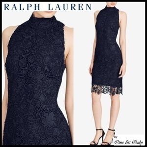 Navy Blue Lace Dress by Lauren Ralph Lauren